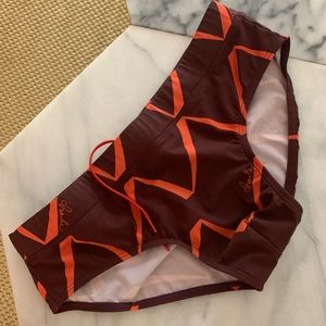 Men’s Charlie By MZ Burgundy and Orange Swim Briefs - Sz M